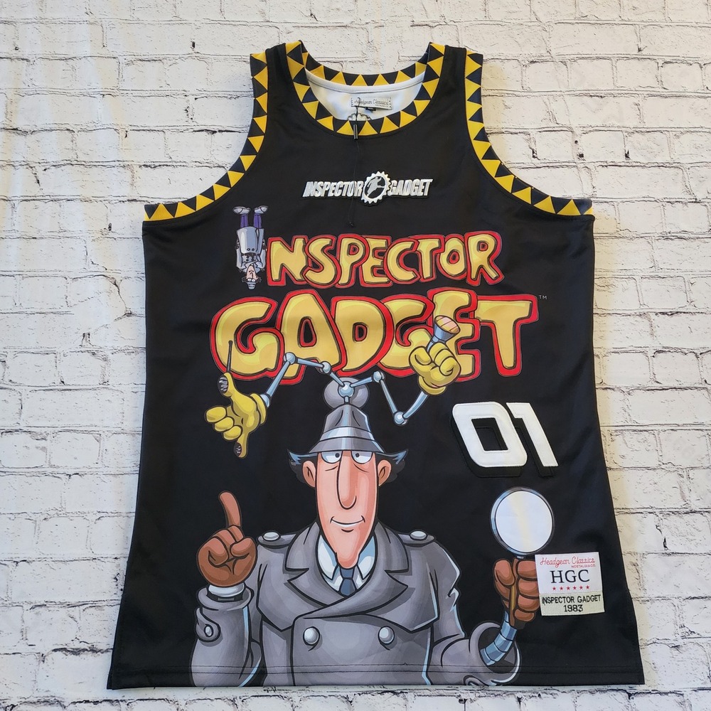 Headgear Classics Inspector Gadget 1983 Basketball Jersey Mens 3XL Black 01 New